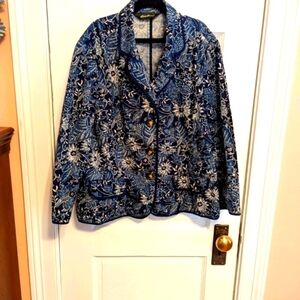 Eddie Bauer Blue Floral Women's Jacket Size 10